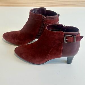 Alfani Burgundy Leather / Suede Ankle Boots | Size 6